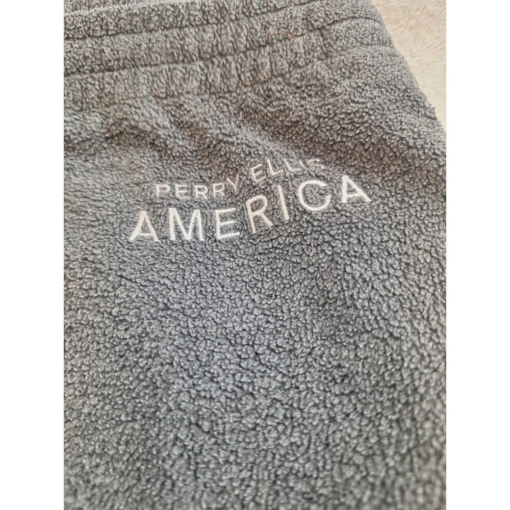 Perry Ellis America Active Mens Fleece Sweatpants Gray Drawstring Ankle Zip L - Picture 2 of 9